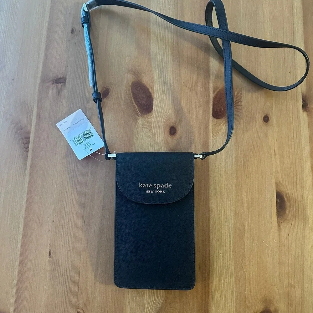 NEW Kate Spade New York Cameron NS Flap Phone Crossbody Black WIRU1357 Bag